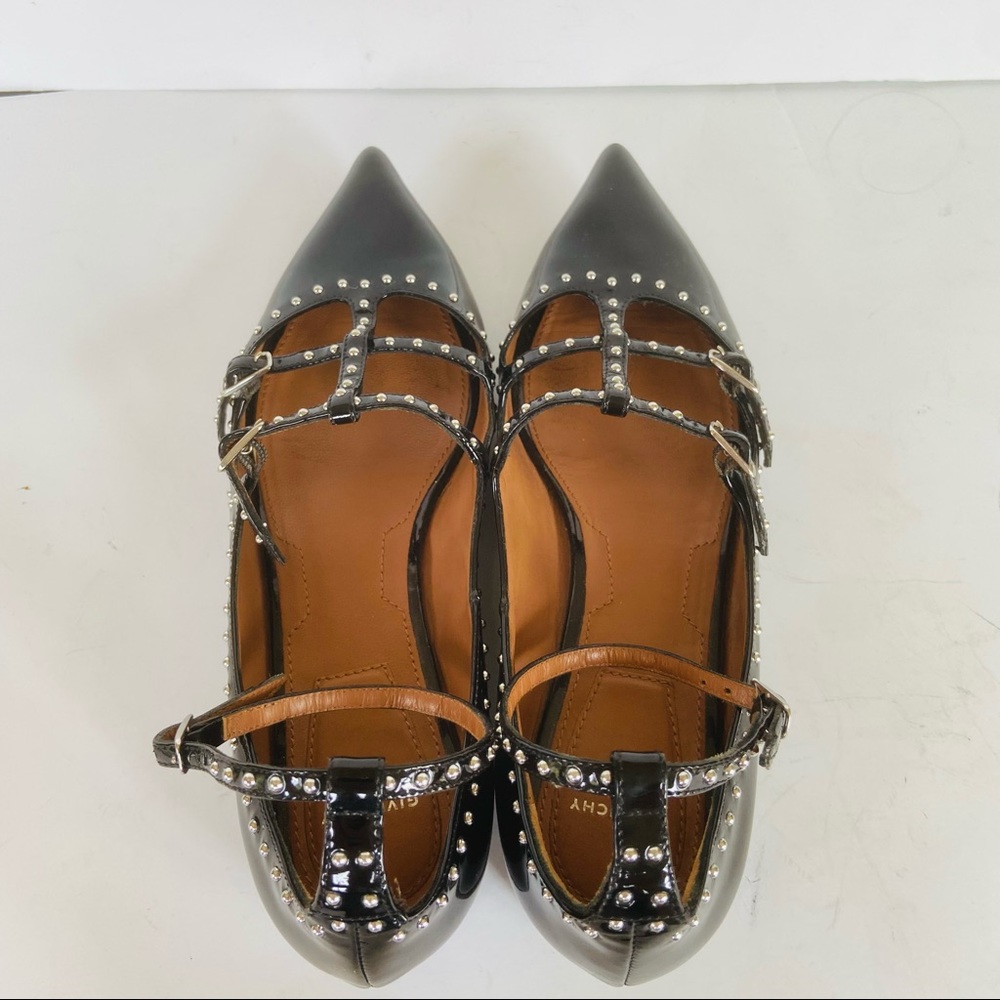 Givenchy black patent studded flats 37.5 - Picture 7 of 13